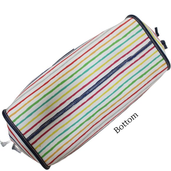Dooney & Bourke Multi Watercolor White Blue Striped Tote - Picture 6 of 9